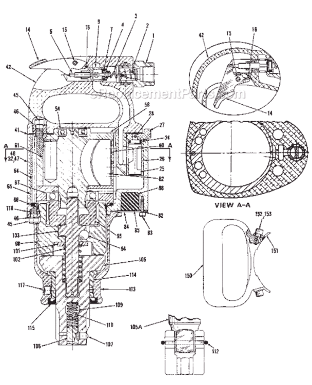 Page A Diagram and Parts List for CP0611 T022579 Chicago Pneumatic Wrench